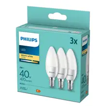 PHILIPS LED svíčka B35 5W/40W E14 2700K 470lm NonDim 15Y opál 3-pack