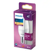 PHILIPS LED svíčka B35 5W/40W E14 2700K 470lm NonDim 15Y opál