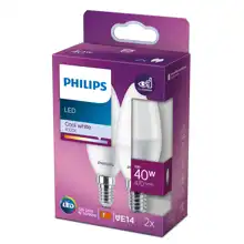PHILIPS LED svíčka B35 5W/40W E14 4000K 470lm NonDim 15Y opál 2-pack