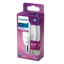 PHILIPS LED svíčka B35 5W/40W E14 4000K 470lm NonDim 15Y opál