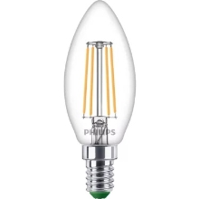 PHILIPS LED svíčka filament B35 2.3W/40W E14 2700K 485lm NonDim 15Y 2-pack