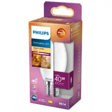 PHILIPS LED svíčka filament B35 3.4W/40W E14 927 470lm Dim 15Y opál