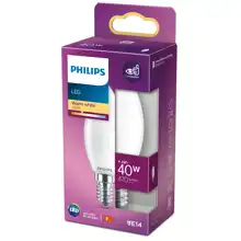 PHILIPS LED svíčka filament B35 4.3W/40W E14 2700K 470lm NonDim 15Y opál