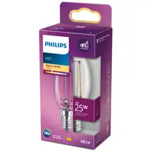 PHILIPS LED svíčka filament B35 4W/25W E14 2700K 250lm NonDim 15Y čirá BL