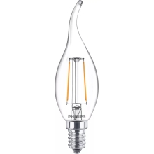 PHILIPS LED svíčka filament BA35 2W/25W E14 2700K 250lm NonDim 15Y