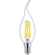 PHILIPS LED svíčka filament BA35 3.4W/40W E14 927 470lm Dim 15Y čirá