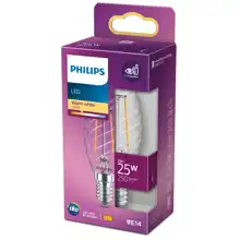 PHILIPS LED svíčka filament BW35 2W/25W E14 2700K 250lm NonDim 15Y čirá