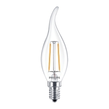PHILIPS LED svíčka filament CorePro BA35 2W/25W E14 2700K 250lm NonDim 15Y