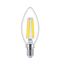 PHILIPS LED svíčka filament MASTER.V. B35 3.4W/40W E14 2700K 470lm Dim 15Y čirá