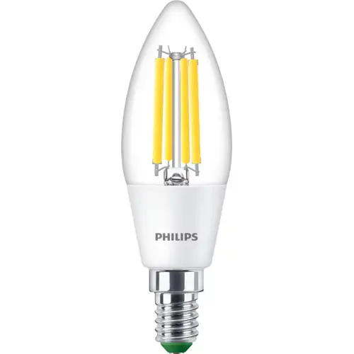 PHILIPS LED svíčka filament UE B35 2.3W/40W E14 4000K 485lm NonDim 50Y čirá