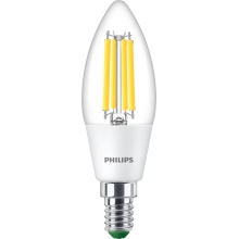 PHILIPS LED svíčka filament UE B35 2.3W/40W E14 4000K 485lm NonDim 50Y