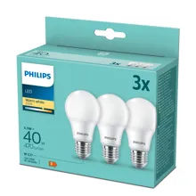 PHILIPS LED žárovka A60 4.9W/40W E27 2700K 470lm NonDim 15Y opál 3BL