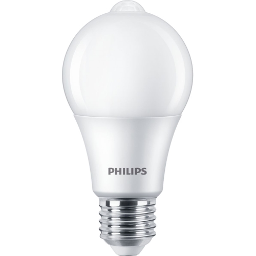 PHILIPS LED žárovka A60 8W/60W E27 2700K 806lm NonDim 25Y opál poh.senzor