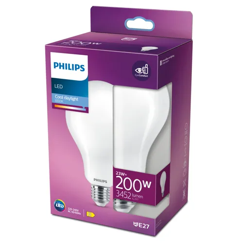 PHILIPS LED žárovka Classic A95 23W/200W E27 6500K 3452lm NonDim 15Y opál