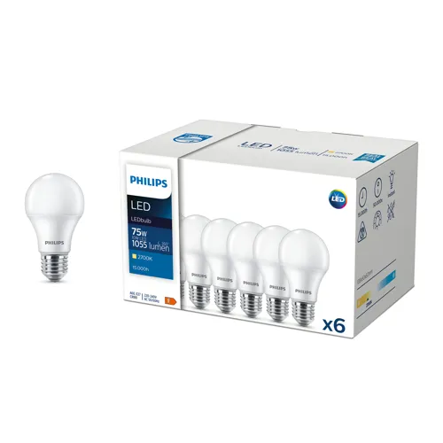PHILIPS LED žárovka CorePro A60 10W/75W E27 2700K 1055lm NonDim 15Y opál