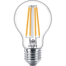 PHILIPS LED žárovka filament A60 10.5W/100W E27 4000K 1521lm NonDim 15Y čirá BL