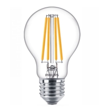 PHILIPS LED žárovka filament A60 10.5W/100W E27 4000K 1521lm NonDim 15Y čirá