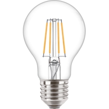 PHILIPS LED žárovka filament A60 4.3W/40W E27 2700K 470lm NonDim 15Y čirá