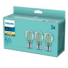 PHILIPS LED  žárovka filament A60 7W/60W E27 2700K 806lm NonDim 15Y 3BL˙