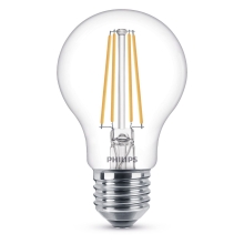 PHILIPS LED žárovka filament A60 7W/60W E27 2700K 806lm NonDim 15Y  čirá BL