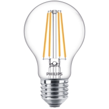 PHILIPS LED žárovka filament A60 8.5W/75W E27 4000K 1055lm NonDim 15Y čirá BL