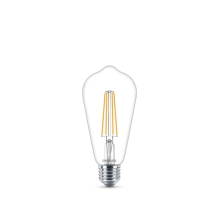 PHILIPS LED žárovka filament ST64 4.3W/40W E27 2700K 470lm NonDim 15Y čirá
