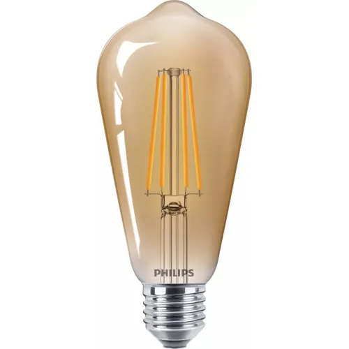 PHILIPS LED žárovka filament ST64 5.5W/48W E27 2500K 600lm NonDim 15Y gold