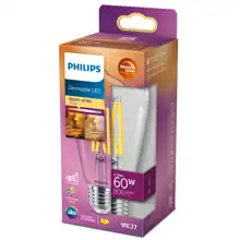 PHILIPS LED žárovka filament ST64 5.9W/60W E27 2700K 806lm Dim 15Y čirá