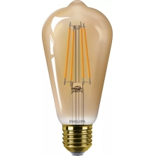 PHILIPS LED žárovka filament ST64 7W/40W E27 1800K 470lm NonDim 15Y jantar