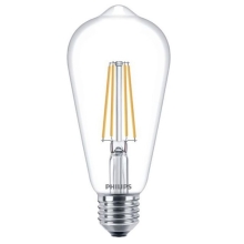 PHILIPS LED žárovka filament ST64 7W/60W E27 2700K 806lm NonDim 15Y čirá