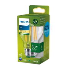 PHILIPS LED žárovka filament UE A60 4W/60W E27 2700K 840lm NonDim 50Y čirá