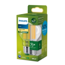 PHILIPS LED žárovka filament UE A60 5.2W/75W E27 2700K 1095lm NonDim 50Y čirá