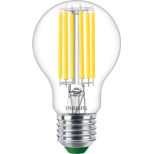 PHILIPS LED žárovka filament UE A60 5.2W/75W E27 4000K 1095lm NonDim 50Y čirá