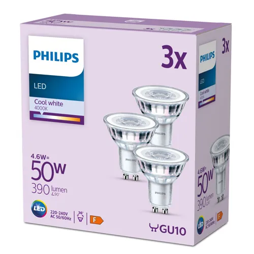 PHILIPS LEDClassic 50W GU10 CW 36D ND 3CT/8 EC