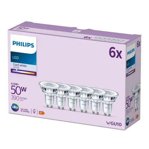 PHILIPS LEDClassic 50W GU10 CW 36D ND 6CT/4 EC