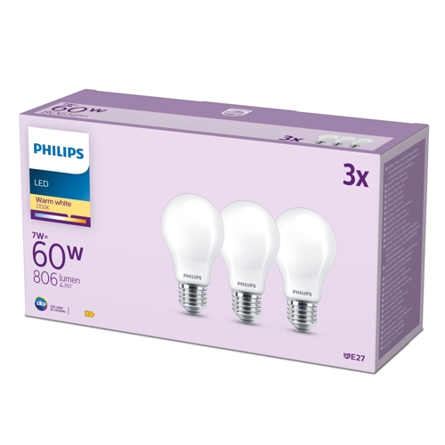 PHILIPS LEDClassic 60W A60 E27 WW FRND 3CT/4 EC