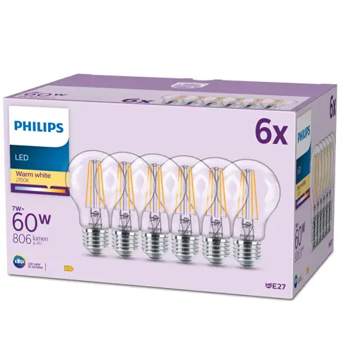 PHILIPS LEDClassic 60W A60 E27 WW FRND 6CT/4 EC