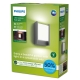 PHILIPS nástěnné svítidlo Arbour Ue 3,8W 800lm/830 IP44 ; antracit˙