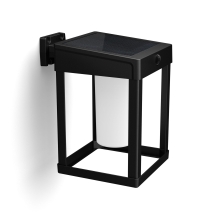 PHILIPS nástěnné svítidlo LED Camill.SQ 1.4W 250lm IP44 solar.;černá;PIR sens