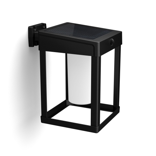 PHILIPS nástěnné svítidlo LED Camill.SQ 1.4W 250lm IP44 solar.;černá;PIR sens