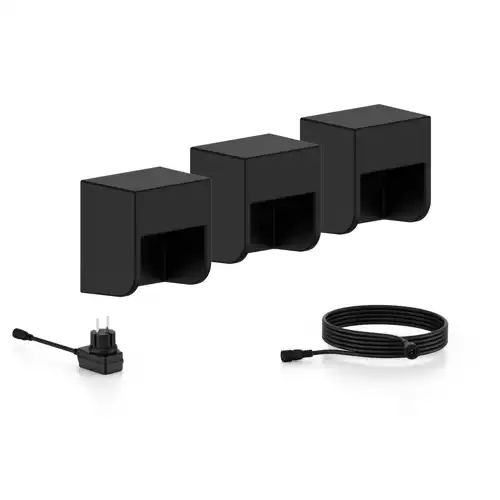 PHILIPS nástěnné svítidlo LED Grits 1.5W 180lm IP44;černá 24V 3-pck+zdroj/kabel