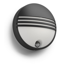 PHILIPS nástěnné svítidlo LED myGarden Yarrow 1x6W 600lm IP44 ;černá senzor