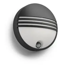 PHILIPS nástěnné svítidlo LED myGarden Yarrow 1x6W 600lm IP44 ;černá senzor