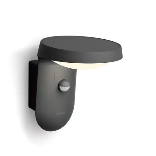 PHILIPS nástěnné svítidlo LED Tyla 9W 820lm/827 IP44 ; antracit senz.