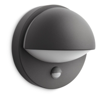 PHILIPS nástěnné svítidlo, žárovka June 1xE27 IP44 ;antracit senzor