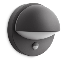 PHILIPS nástěnné svítidlo, žárovka June 1xE27 IP44 ; šedá senz.