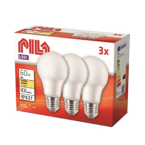 PHILIPS PILA 60W A60 E27 827 FR ND 3CT/6