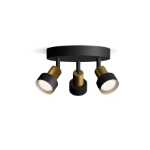 PHILIPS přisazené svítidlo Conduit 3xGU10 IP20 ; mosaz/černá