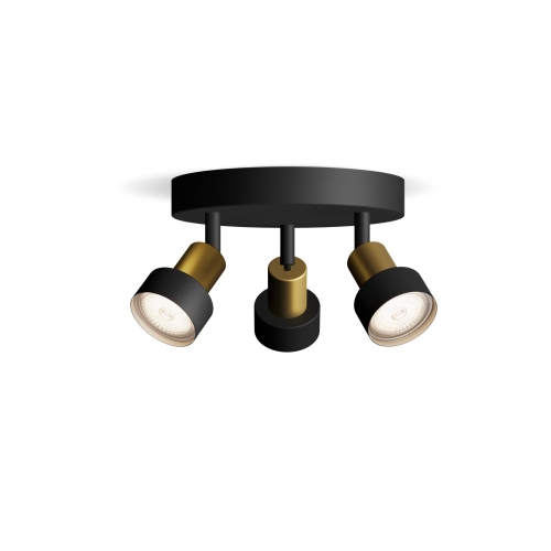 PHILIPS přisazené svítidlo Conduit 3xGU10 IP20 ; mosaz/černá