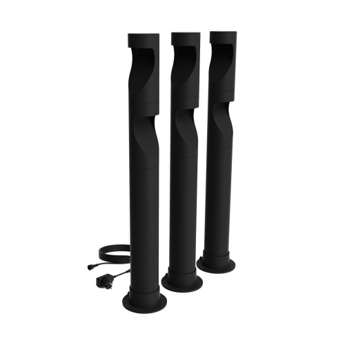 PHILIPS sloupové svítidlo LED Desi 1.5W 180lm IP44;černá 24V 3-pck+zdroj/kabel